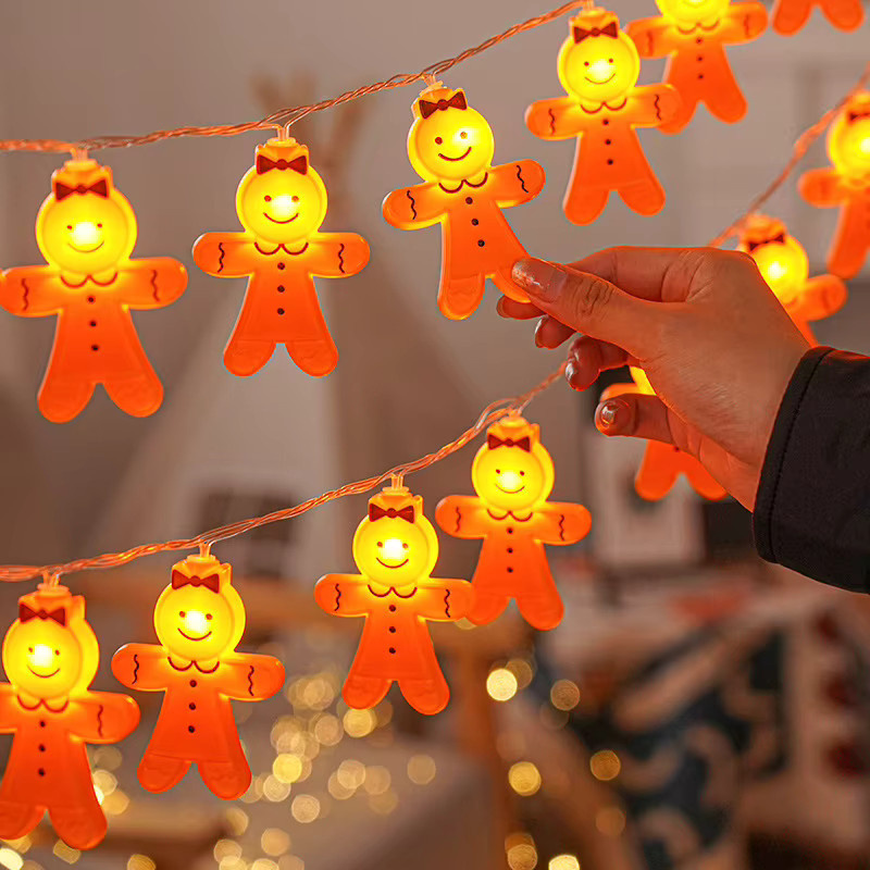 Joy-enlife LED Weihnachts-Lichterkette Lebkuchen-Männer mit 10 warmweißen LEDs, 1,5 m Länge - Bild 4