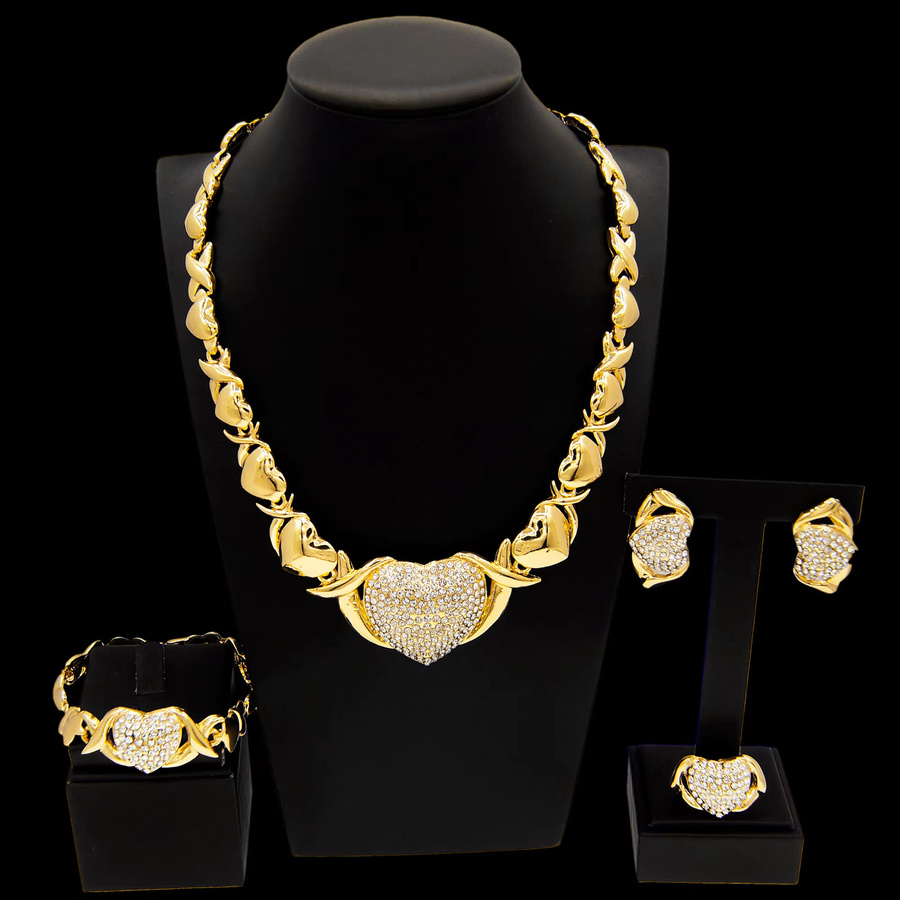 SYHOL Schmuck-Set, Messing, Gold, Zirkonia, Damen - Bild 3
