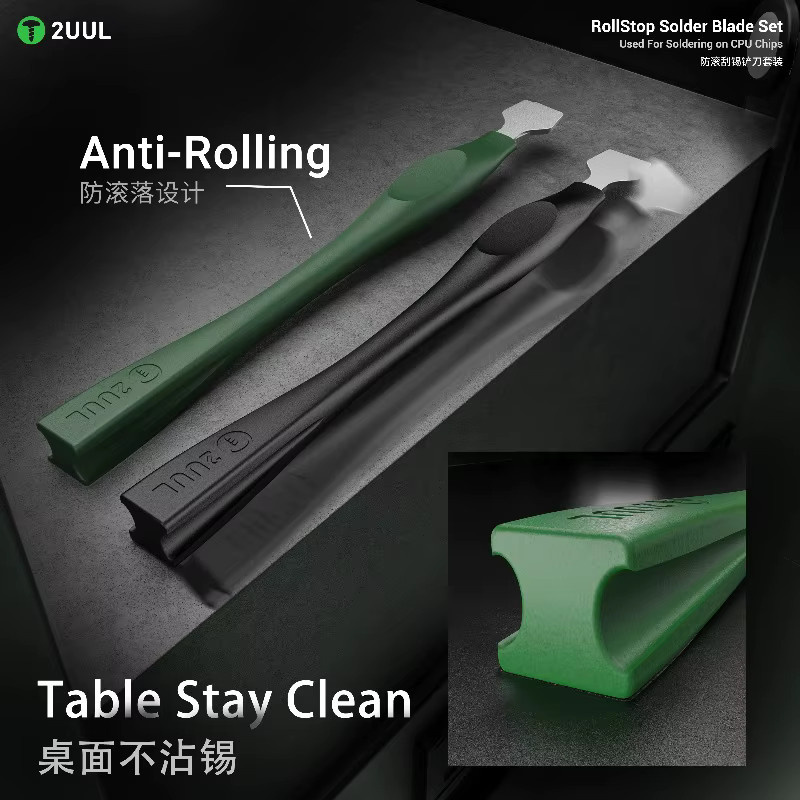 2UUL DA19 Anti-Roll-Lötschaber-Set mit 9 mm und 15 mm Lötklingen für die Reparatur von Telefon-PCBs und Chip-Löten - Bild 4