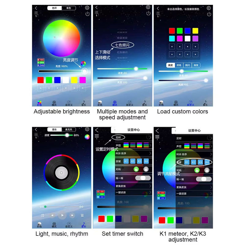VASTFIRE RGBW Glasfaser-Sternendeckenbeleuchtung mit APP-Steuerung für Auto und Zuhause, Multicolor - Bild 4