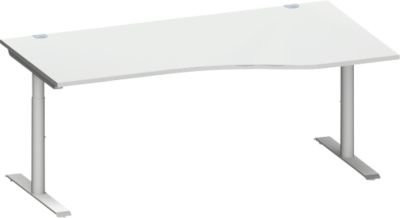 Schäfer Shop Genius Freiformschreibtisch MODENA FLEX mit Ansatz rechts, Farbe: lichtgrau, Breite: 180 cm - Bild 1