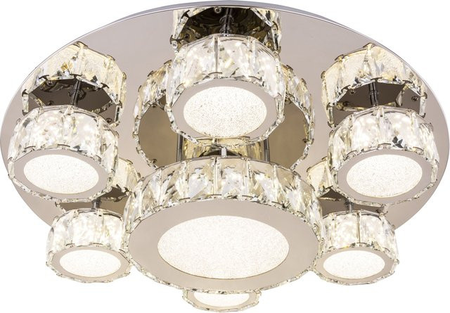 Globo Lighting Deckenleuchte AMUR in Chrom und Silber mit Glas und LED-Leuchtmittel - Bild 1