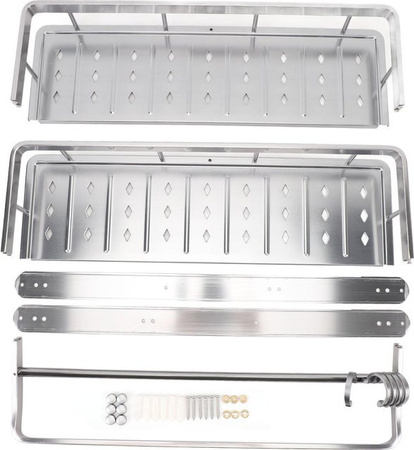 Aimo Duschablage Organizer aus Edelstahl in Weiß mit Handtuchhalter für dein Badezimmer, wandmontiert