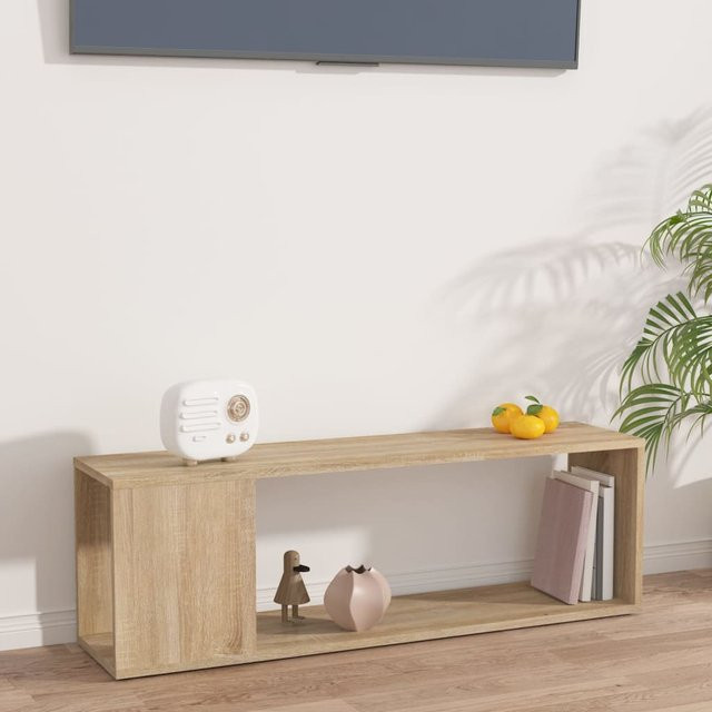 vidaXL TV-Schrank aus Holzwerkstoff in Sonoma-Eiche, Braun, B/T/H: 100 x 24 x 32 cm - Bild 3