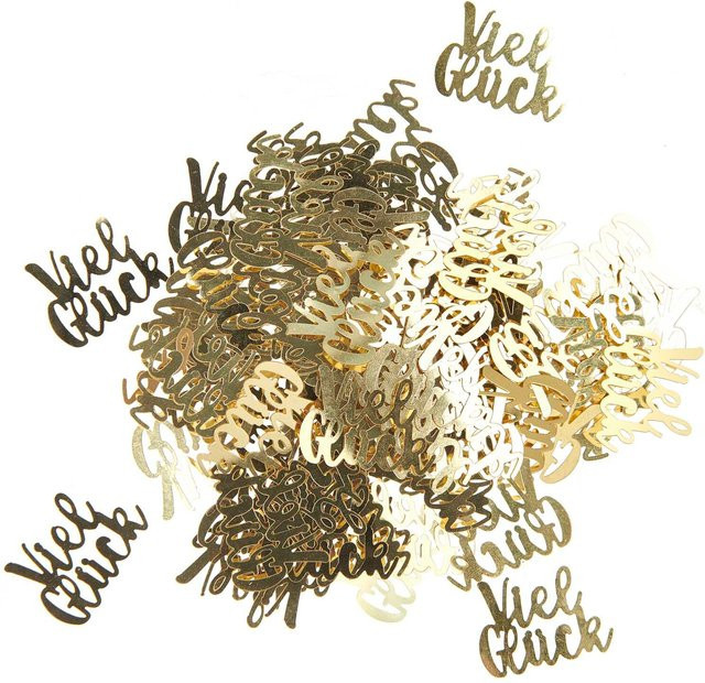 Rico Design Konfetti Viel Glück in Gold für Party und Einladungen 100 Stück - Bild 1