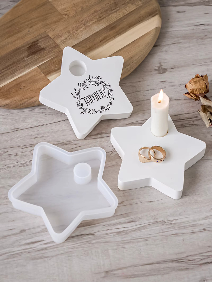 UDOCOOL Silikonform für DIY Ostern Stern Kerzenständer in Weiß - Bild 1