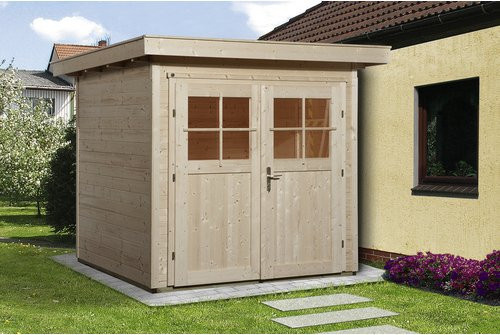 WEKA Gartenhaus Log Cabin aus Holz in Beige, B/H/T: 225 x 217 x 209 cm - Bild 1