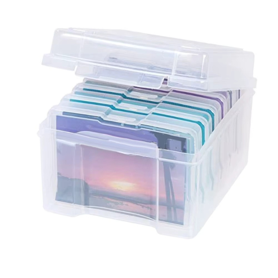 Transparente Foto Aufbewahrungsboxen für 4x6 Zoll Bilder und Kleinteile, Multicolour Kunststoff-Organizer für Bürobedarf und Schmuck - Bild 1