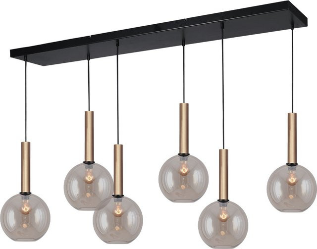 Masterlight Bella 2 Pendelleuchte 6-flammig in Gold und Glas Fumé-Gold matt - Bild 1