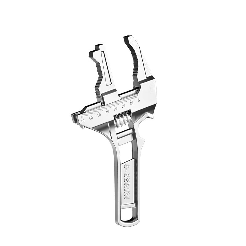 Deli Multifunktions-Rohrschlüssel aus Aluminiumlegierung, Silber, Einstellbarer Dual-Use-Schlüssel für Reparatur und Installation von 6-68mm - Bild 7
