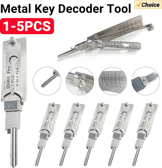 ALLOYSEED SS001 Pro Metall-Schlüsseldecoder-Werkzeug Präzisions-Haken- und Pick-Set für O-Ring-Schloss-Reparaturen in Silber - Bild 1