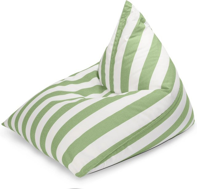 Sitting Point Sitzsack Calypso Santorin 300 in Grün mit Streifen-Muster, wasserabweisend und mit abnehmbarem Bezug - Bild 1