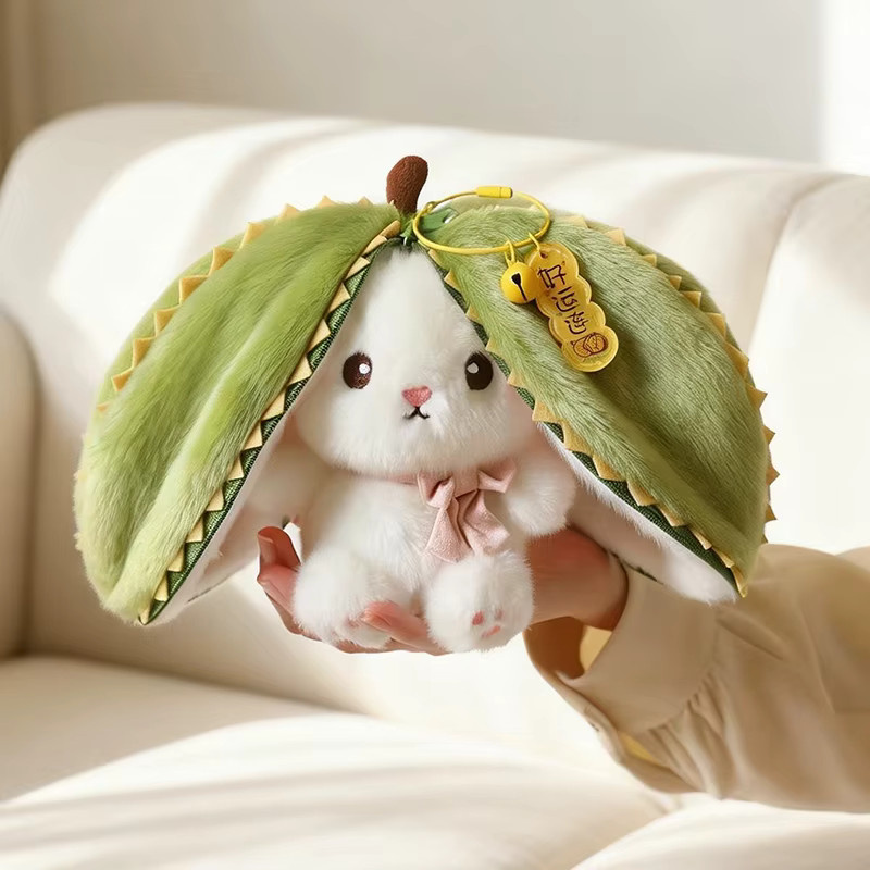 Frucht-Häschen Plüschtier, weiche Puppe, bunt / mehrfarbig - Bild 2