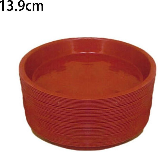 10 Stück Star Garden Blumentopf Untersetzer aus Kunststoff in Rot, Durchmesser: 13,9 cm - Bild 1