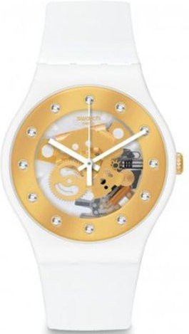 Swatch Armbanduhr, Quarz, Kunststoffgehäuse, 41 mm, Silikonarmband, Damen - Bild 1