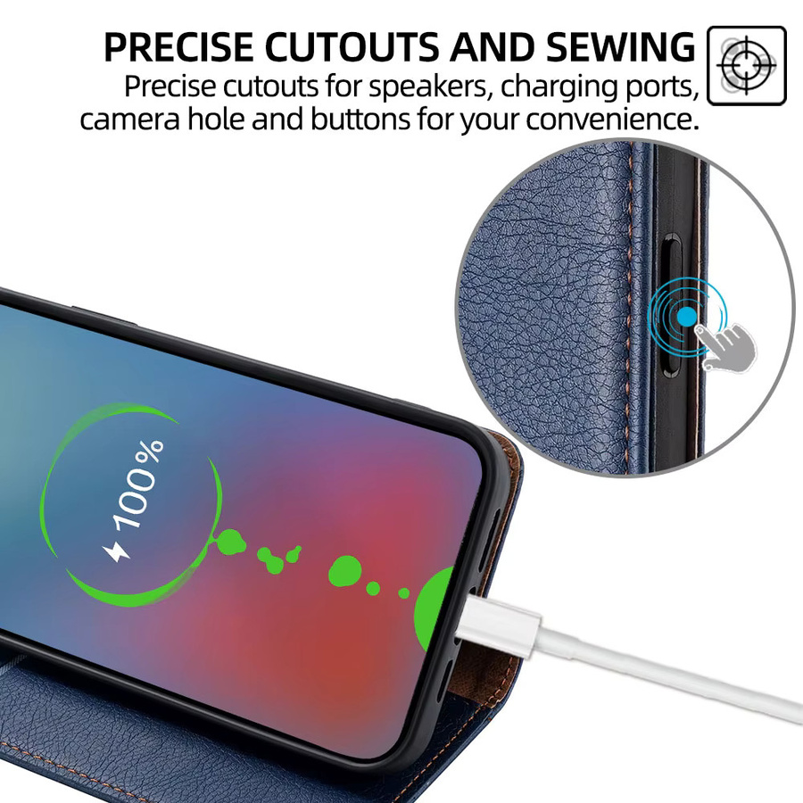 Magnetische Business Flip-Cover Ledertasche für Samsung Galaxy S25 Ultra, S25 FE Plus, S25 Edge, A56, A36, A26, A17, A07 in Schwarz oder Blau - Bild 6