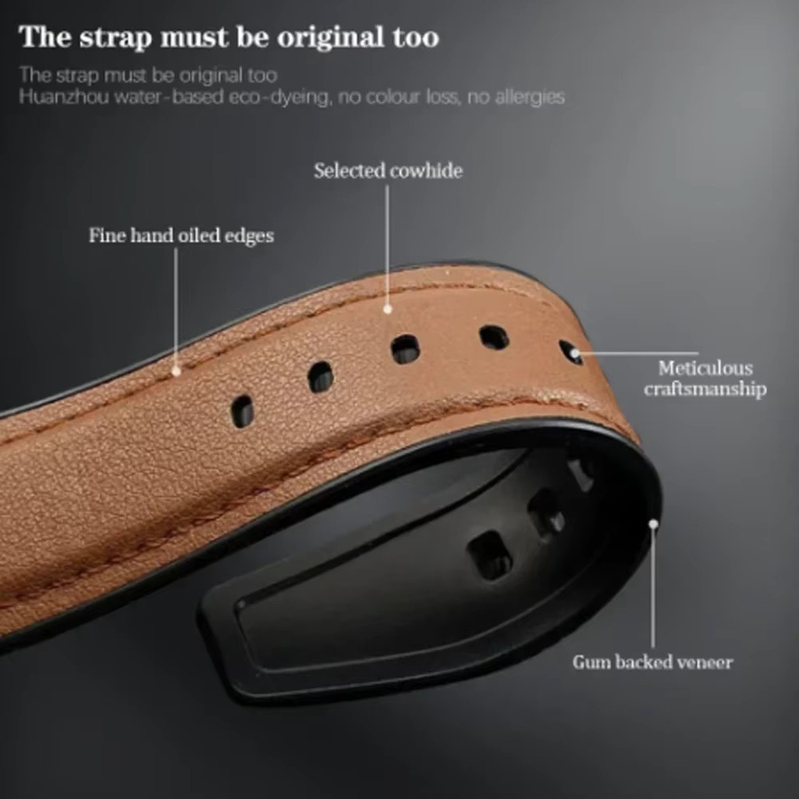Uhrenarmband Leder-Silikon, Unisex - Bild 4