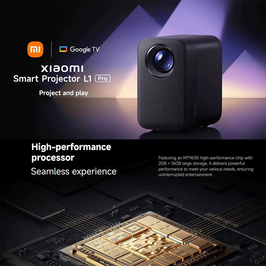 Xiaomi Smart Projektor L1 Pro mit Google TV, 400 ISO-Lumen, Full HD 1080p Auflösung, Autofokus, automatische Keystone-Korrektur und Dolby-Audio - Bild 1