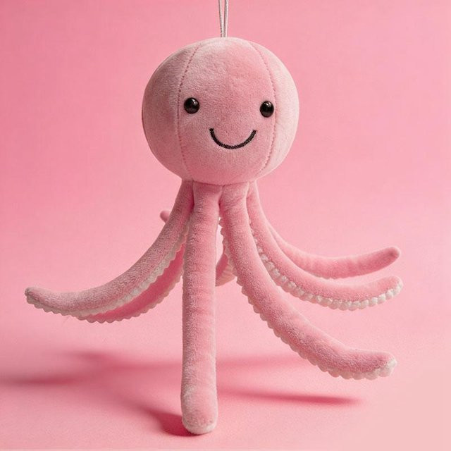 Yiran toy Bunter Oktopus Plüschtier, 30cm, mit Stern, Rosa/Pink - Bild 1