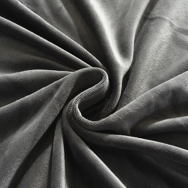 Leorate Stretch-Sofabezug aus Samtstoff für 1-Sitzer, dunkelgrau, Breite: 90-140 cm - Bild 1