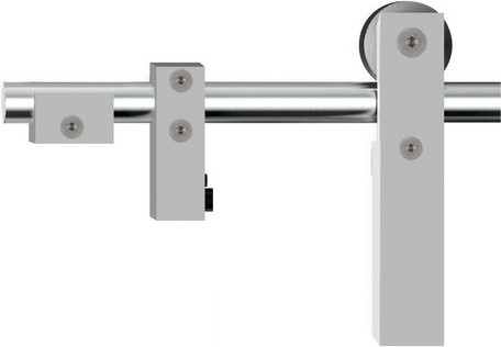 NOVADOORS Schiebetürsystem für Glastür in Silber in Stainless-Look, Breite: 110 mm, Höhe: 110 mm - Bild 1
