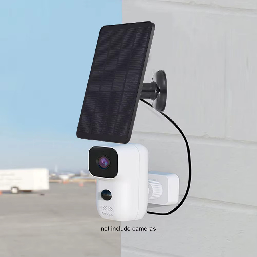 VODOOL Solarpanel-Kit für intelligente Türklingelkameras, 10W Monokristallines Ladegerät mit USB-C und DC5521 Anschluss, IPX6 wasserdicht, Schwarz - Bild 2