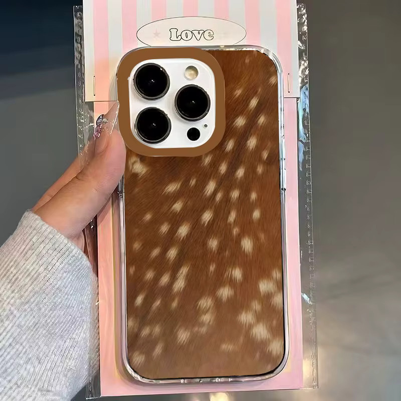 Apple Handyhülle mit Hirschmuster in Braun für iPhone 11 bis iPhone 17 Pro Max und SE 2022 Kreatives Design Cover - Bild 3
