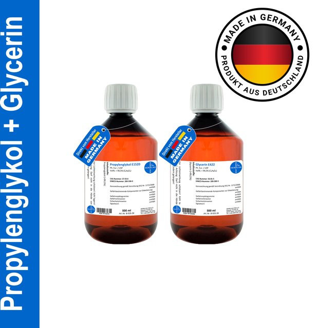 HERRLAN Glycerin 99,5% und Propylenglykol 99,5% Set, 2 x 500 ml - Bild 1
