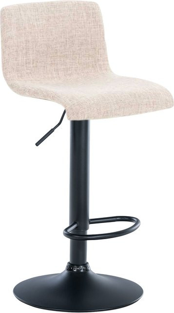 CLP Barhocker Hover in Beige aus Stoff mit Metall-Gestell, höhenverstellbarer Barstuhl mit Lehne, Fußstütze und Drehfunktion - Bild 1