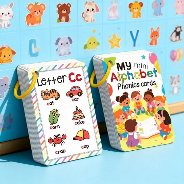Farbige Tier-Alphabet-Lernkarten für Kinder mit 26 englischen Alphabetkarten zur frühkindlichen Bildung in Mehrfarbig - Bild 1