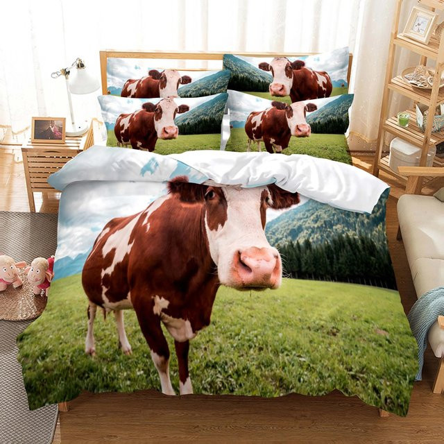Bettwäscheset Lodestar mit Tiermuster Kuh Bär oder Wolf aus Mikrofaser, B/B: 240 x 220 cm, Mehrfarbig - Bild 1