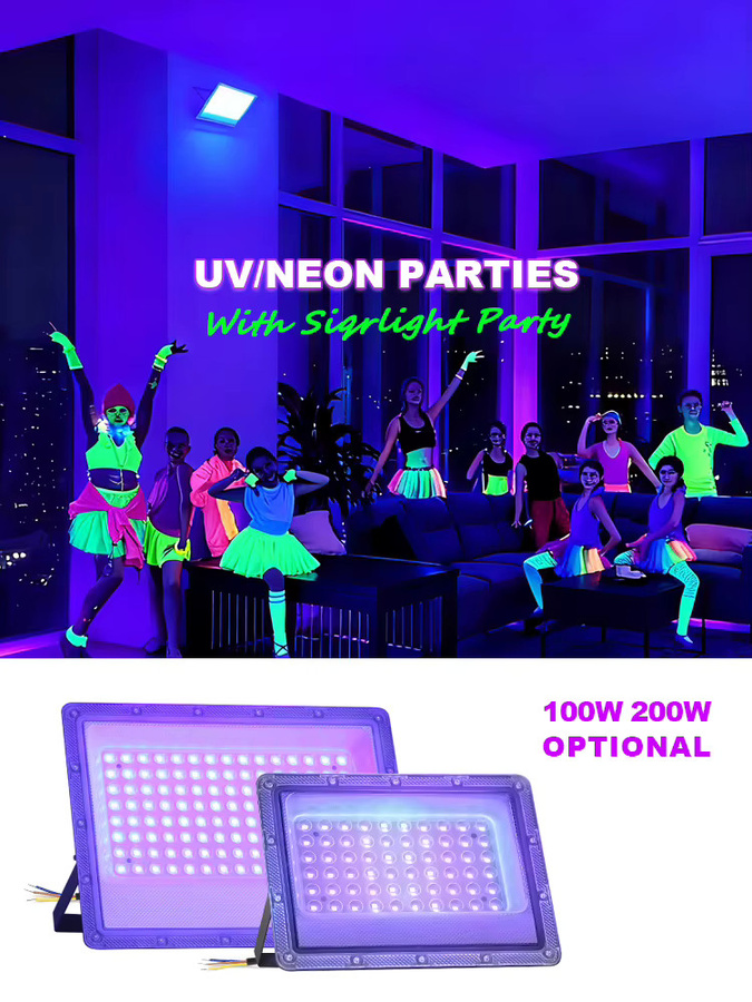 YNL LED UV Flutlicht Schwarzlicht Wasserdicht für Party und Outdoor in Schwarz - Bild 6