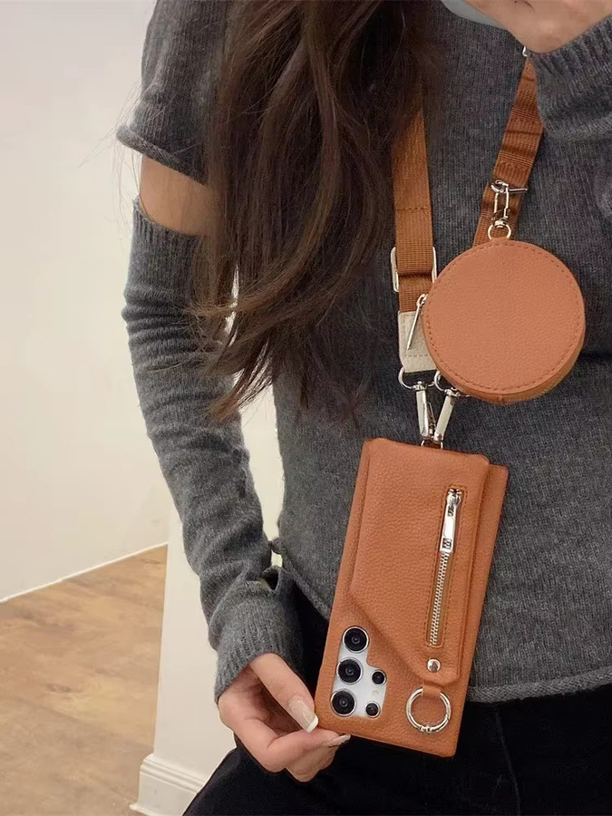 szHAIyu Lederhülle als Brieftasche und Umhängetasche mit Kartenfach für Samsung Galaxy S25 S24 S23 S22 S21 FE S20 Plus Note 20 Ultra in Blau - Bild 6