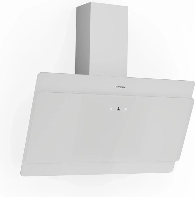 Klarstein Aurica 90 Dunstabzugshaube Glas Weiß mit LED Touch und 607 m³/h Leistung - Bild 1