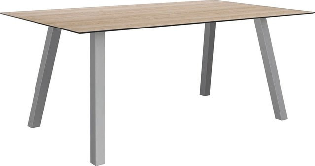 Stern Tisch Silverstar 2.0 Oak light mit Edelstahlplatte und Vierkantrohr, B/T: 180 x 100 cm - Bild 1