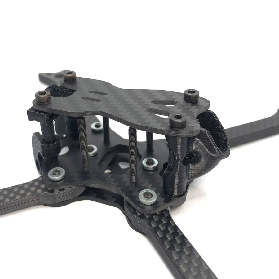 Five33 5-Zoll Carbonfaser X-Typ Split-Speed-Rahmenkit für FPV RC Quadcopter Drohnen in Schwarz, Breite: 200 mm - Bild 2