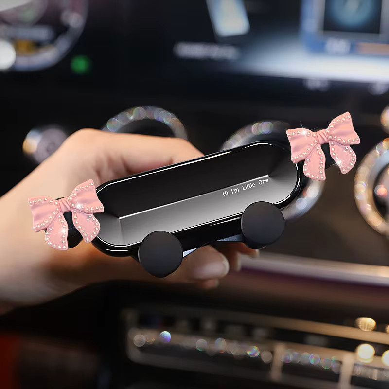 Baisher Universal Auto Handyhalterung mit Bowknot und Diamant-Design für die Lüftung, Schwarz - Bild 2