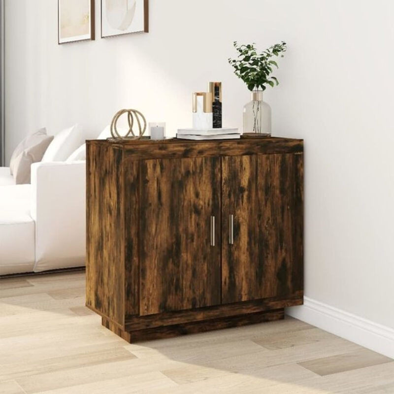 Vidaxl Sideboard in Räuchereiche Braun aus Holzwerkstoff, minimalistisches Design, B/T/H: 80 x 40 x 75 cm - Bild 1