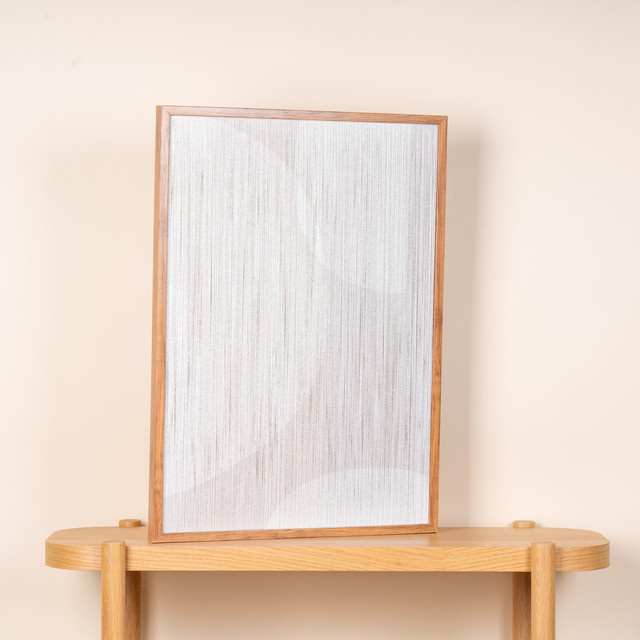 Moderne Wandillustration von BLUME2000 mit abstrakten Kreisen in Beige und Weiß - Bild 1