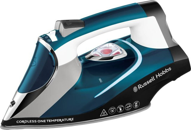 Russell Hobbs Cordless One Temperature Dampfbügeleisen in Blau mit Anti-Calc und Auto-Shutoff, B/T/H: 11 x 11 x 36 cm - Bild 1