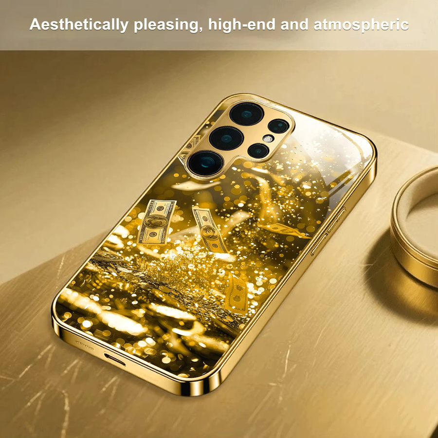 Vergoldete Handyhülle im Münz- und Banknoten-Design für Samsung Galaxy S26 S25 S24 S23 S22 S21 Plus Ultra SE aus TPU und Hartschale in Gold - Bild 3