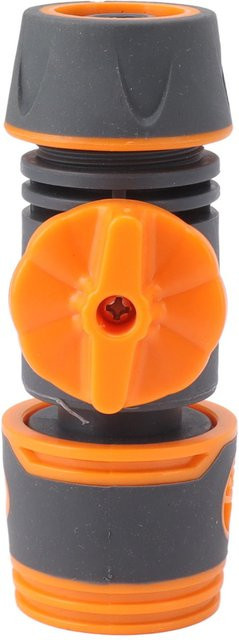 TOMTOP JMS Schnellverbinder mit abgedecktem Ventil als Schnellkupplung und Adapter für Gartenschlauch-Armaturen in Orange - Bild 1