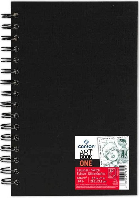 Canson Art Book One Spiralblock A4 in Schwarz mit 80 Blatt - Bild 1