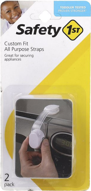 Safety 1st Utility-Gurt für Haushaltsgeräte 2er-Pack Gelb und Weiß ohne Bohren - Bild 1