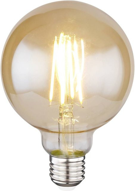 Globo LED Filamentlampe E27 Globeform in Amber Gold Transparent mit 7 W und warmweißem Licht im Industrial Look - Bild 1