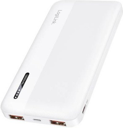 LogiLink PA0372W Powerbank 10000 mAh Fast Charge mit USB-A Anschluss in Weiß - Bild 1
