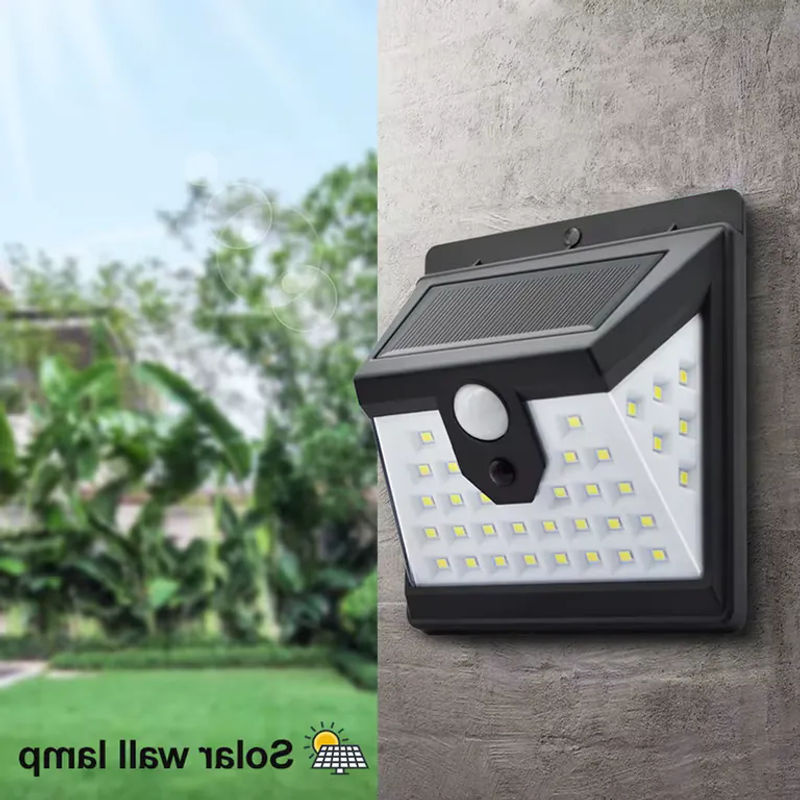 Wasserdichte Solar-LED-Wandleuchte mit Bewegungsmelder für den Außenbereich in Schwarz und Weiß - Bild 5