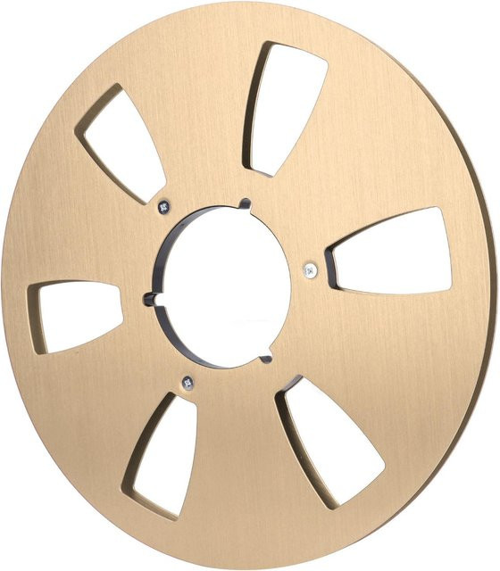 OutsideWorld Leere Tonbandspule aus Aluminiumlegierung mit 6 Löchern, 14 und 10,5 Zoll, Farbe: Gold - Bild 1