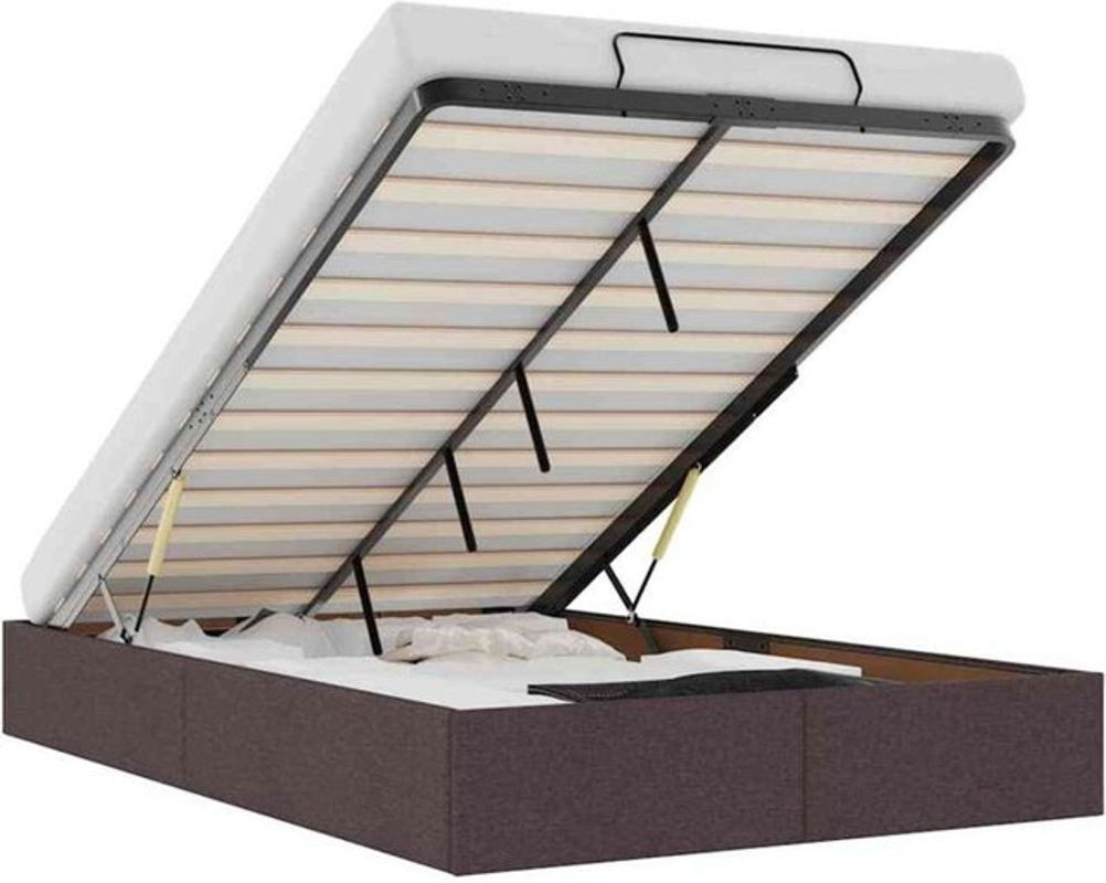vidaxl Ottoman Polsterbett aus Stoff in Dunkelbraun ohne Matratze B/T/H: 120 x 190 x 23,5 cm - Bild 1