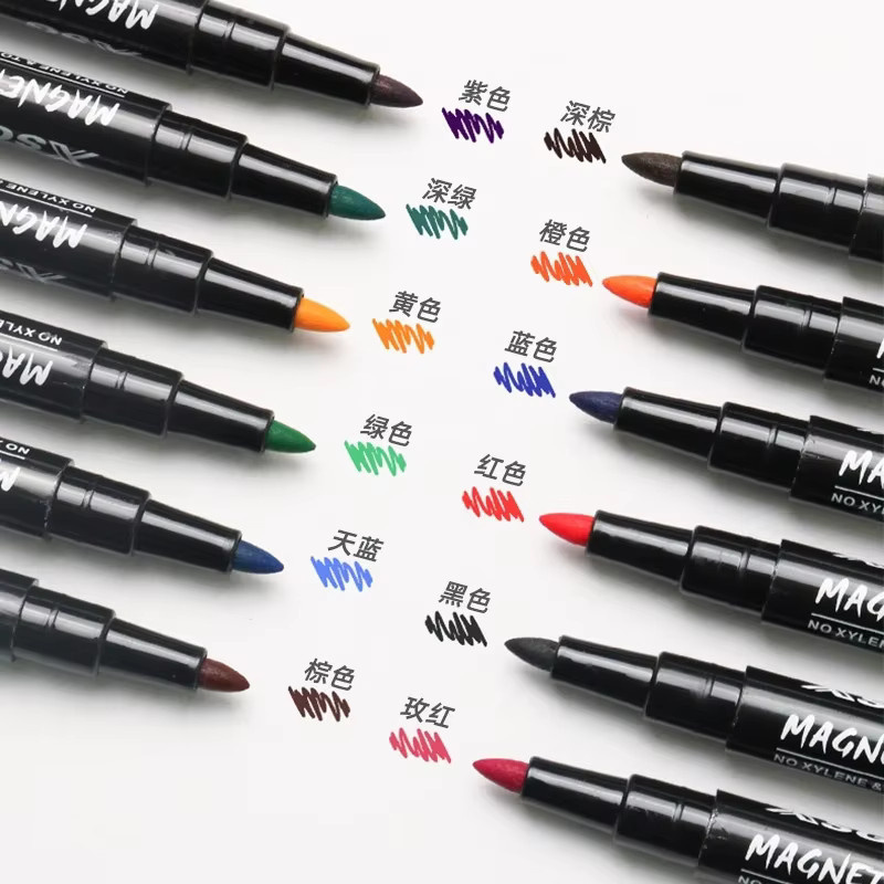 12er Set Whiteboard-Marker in Multicolour mit integriertem Radiergummi und Bullet-Spitze für Schule und Klassenzimmer - Bild 2